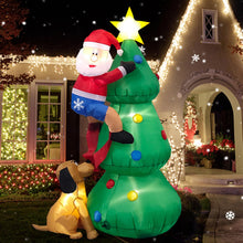 Load image into Gallery viewer, Inflatable Christmas Tree with A Santa Chased by A Dog Outdoor Decorations | NCS
