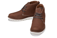 Load image into Gallery viewer, CALTO - J2193 - 2.6 Inches Taller (Brown/White Sole) - Nubuck Chukka Boots
