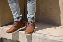 Load image into Gallery viewer, CALTO - J2193 - 2.6 Inches Taller (Brown/White Sole) - Nubuck Chukka Boots
