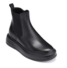 Load image into Gallery viewer, CALTO - J24810 - 3 Inches Taller (Noir) - Lightweight Smooth Nappa Chelsea Zipper Boots
