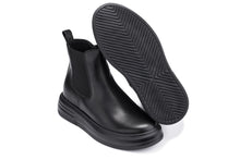 Load image into Gallery viewer, CALTO - J24810 - 3 Inches Taller (Noir) - Lightweight Smooth Nappa Chelsea Zipper Boots
