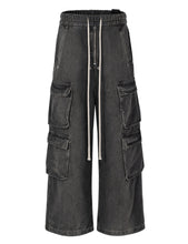 Load image into Gallery viewer, NOIR FLOW DENIM CARGO PANTS
