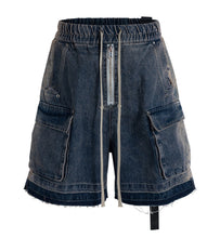 Load image into Gallery viewer, AZUL DRAWSTRING DENIM CARGO SHORTS
