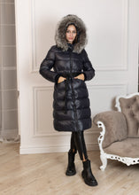 Load image into Gallery viewer, Genuine Silver Fox Fur Trim Down Fill Coat
