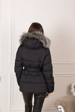 Load image into Gallery viewer, Noir Genuine Silver Fox Fur Down Fill Coat
