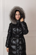 Load image into Gallery viewer, Genuine Silver Fox Fur Trim Down Fill Coat
