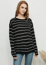 Load image into Gallery viewer, Crew Neck Minimalist Striped Sweater
