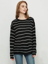 Load image into Gallery viewer, Crew Neck Minimalist Striped Sweater
