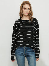 Load image into Gallery viewer, Crew Neck Minimalist Striped Sweater
