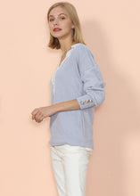 Load image into Gallery viewer, V Neck Lace Trim Sweater
