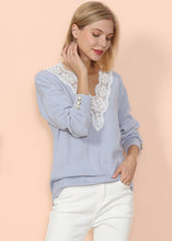 Load image into Gallery viewer, V Neck Lace Trim Sweater
