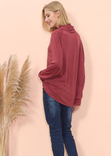 Load image into Gallery viewer, Cowl Neck Long Sleeve Pullover
