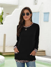 Load image into Gallery viewer, Leopard Contrast Pocket Pullover
