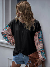 Load image into Gallery viewer, Paisley Printed Puffed Sleeve Pullover
