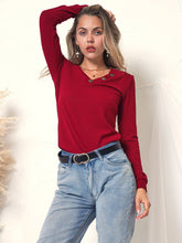 Load image into Gallery viewer, Light V-Neck Button Pullover
