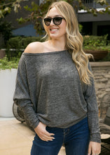 Load image into Gallery viewer, Heather Knit Boatneck Pullover
