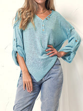 Load image into Gallery viewer, Henley Knit Cuffed Long Sleeve
