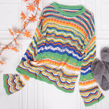 Load image into Gallery viewer, Cut Out Knitted Boho Sweater
