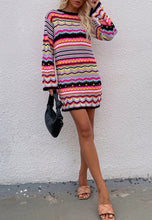 Load image into Gallery viewer, Vibrant Holiday Knit Sweater Dress
