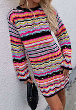 Load image into Gallery viewer, Vibrant Holiday Knit Sweater Dress
