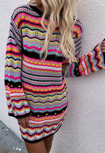Load image into Gallery viewer, Vibrant Holiday Knit Sweater Dress
