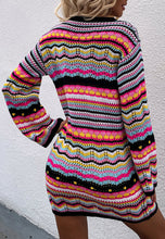 Load image into Gallery viewer, Vibrant Holiday Knit Sweater Dress
