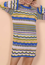 Load image into Gallery viewer, Vibrant Holiday Knit Sweater Dress

