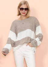 Load image into Gallery viewer, Color Block Striped Long Sweater
