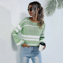Load image into Gallery viewer, Bishop Sleeve Striped Sweater
