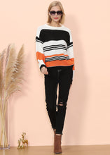 Load image into Gallery viewer, Drop Shoulder Striped Knit Sweater
