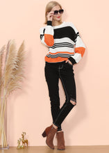 Load image into Gallery viewer, Drop Shoulder Striped Knit Sweater
