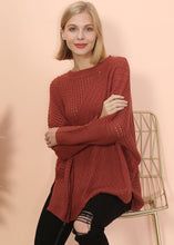 Load image into Gallery viewer, Mixed Knit Zipper Slit Sweater
