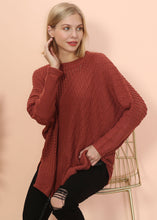 Load image into Gallery viewer, Mixed Knit Zipper Slit Sweater
