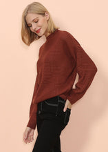 Load image into Gallery viewer, Mock Neck Waffle Knit Sweater
