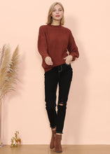 Load image into Gallery viewer, Mock Neck Waffle Knit Sweater
