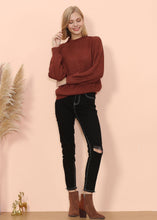 Load image into Gallery viewer, Mock Neck Waffle Knit Sweater
