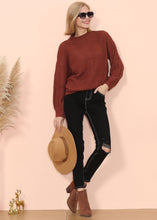 Load image into Gallery viewer, Mock Neck Waffle Knit Sweater
