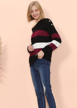 Load image into Gallery viewer, Textured Knit Striped Sweater
