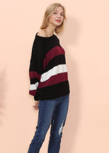 Load image into Gallery viewer, Textured Knit Striped Sweater
