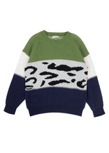 Load image into Gallery viewer, Color Block Animal Print Sweater
