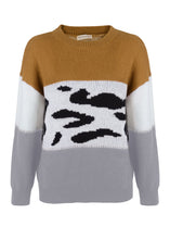 Load image into Gallery viewer, Color Block Animal Print Sweater
