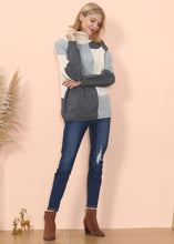 Load image into Gallery viewer, Color Block Front Turtleneck Sweater
