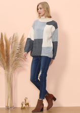 Load image into Gallery viewer, Color Block Front Turtleneck Sweater
