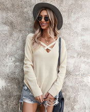 Load image into Gallery viewer, Criss Cross Front Knit Sweater
