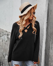 Load image into Gallery viewer, Criss Cross Front Knit Sweater
