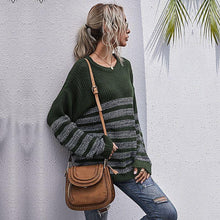 Load image into Gallery viewer, Round Neck Striped Light Sweater
