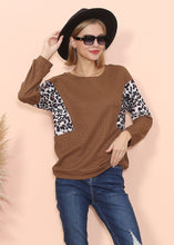 Load image into Gallery viewer, Drop Shoulder Two Tone Leopard Sweater
