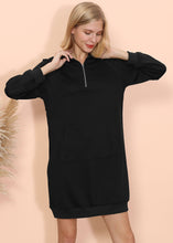 Load image into Gallery viewer, Solid Kangaroo Pocket Sweater Dress
