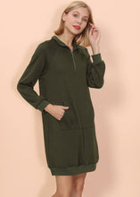 Load image into Gallery viewer, Solid Kangaroo Pocket Sweater Dress
