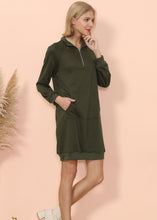 Load image into Gallery viewer, Solid Kangaroo Pocket Sweater Dress
